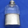 (A2290)Flask, 925 silver and glass, London silver mark (1919).