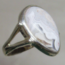 (r1120)Silver ring with water drop-shaped stone.
