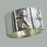 (1213)Silver ring with Egyptian imagery.